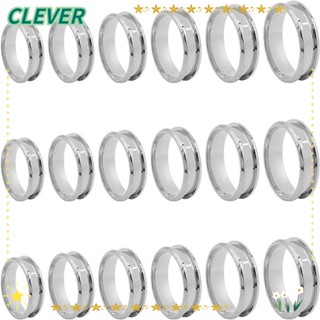 Clever แหวนสเตนเลสเปล่า กว้าง 8 มม. สีเงิน ไซซ์ 7 8 9 10 11 12 สําหรับผู้ชาย ผู้หญิง งานฝีมือ DIY