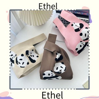 Ethel1 กระเป๋าถือลําลอง ผ้าถัก แฮนด์เมด ทรงโท้ท