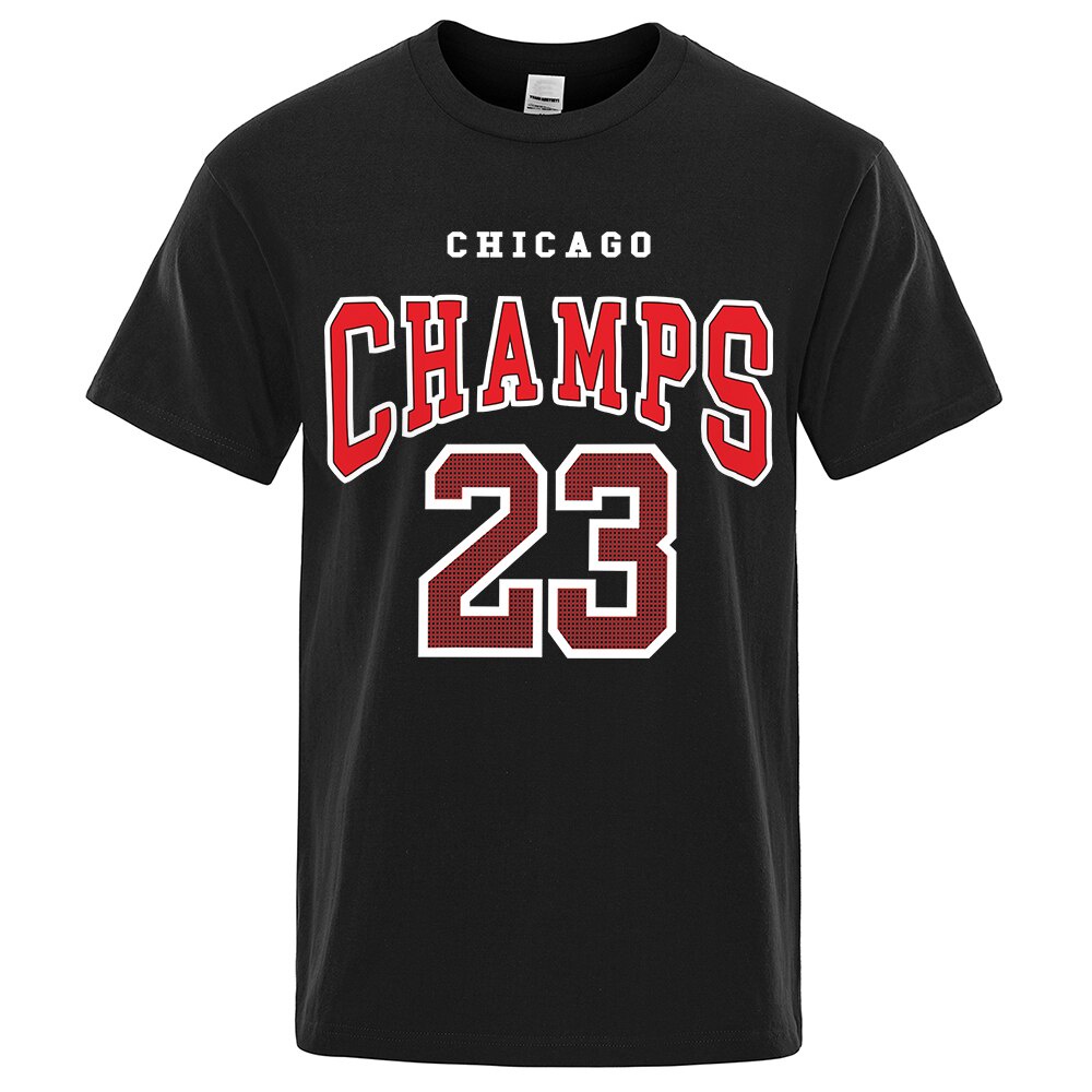 Jemssky Chicago Champs 23 Co-Branded พิมพ์ Tshirt ผู้ชาย Harajuku หลวมเสื้อยืดแฟชั่นขนาดใหญ่ Tee เสื