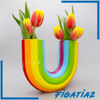 [Figatia2] แจกันดอกไม้เรซิ่น สีรุ้ง สไตล์มินิมอล สําหรับตกแต่งโต๊ะ ออฟฟิศ