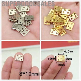 Supergoodsales 20Pcs Mini Brass Hinges 1/4in 4 Hole Folding Small Hinge with Screws for Doll Houses Cabinets