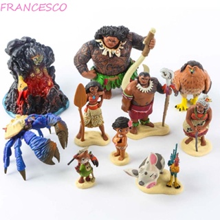 Francesco โมเดลฟิกเกอร์ อนิเมะ Moana Princess Maui Chief Taranga สําหรับตกแต่งโต๊ะ 10 ชิ้น ต่อชุด