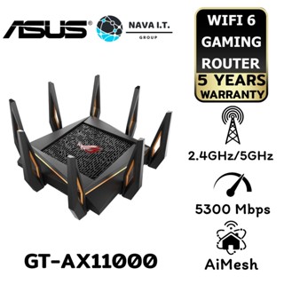 COINSคืน15%⚡FB9JMZV6⚡ ASUS GT-AX11000 TRI-BAND WI-FI 6 (802.11AX) GAMING ROUTER V.2 รับประกัน 5 ปี