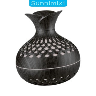 [Sunnimix1] เครื่องทําความชื้น แจกันไม้ อเนกประสงค์ พร้อมไฟหลากสี ความจุน้ํา 300 มล. ทนทาน สําหรับยิม หอพัก โต๊ะ