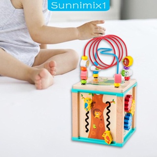 [Sunnimix1] 5 in 1 บล็อคตัวต่อไม้ รูป Montessori ของเล่นเสริมการเรียนรู้ สําหรับเด็กผู้ชาย ผู้หญิง 1 2 3 ปี