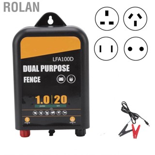 Rolan Electric Fence Energizer Low Impedance  AC DC 100‑240V with Power Adapter for Pasture