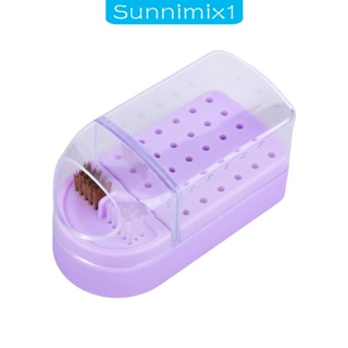 [Sunnimix1] กล่องเก็บดอกสว่าน แปรงทําความสะอาด กันฝุ่น 2 in 1 สําหรับร้านเสริมสวย