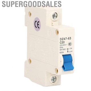 Supergoodsales 230V 400V 20A Circuit Breaker 1 Pole Protector With DIN Rail