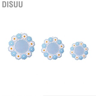 Disuu Heat Insulation Cup Mat   Proofing Silica Gel Blue Daisy Pad for Kitchen