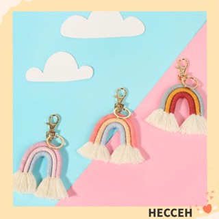 Hecceh พวงกุญแจไฟเบอร์ ห้อยพู่ สีรุ้ง สําหรับห้อยกระเป๋าถือ 1 ชิ้น 3 ชิ้น