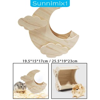 [Sunnimix1] ของเล่นบ้านไม้ ทนทาน สําหรับหนูแฮมสเตอร์ กระต่าย