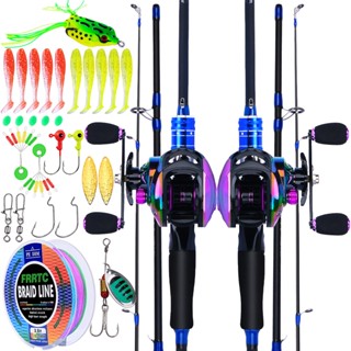 คันเบ็ดตกปลาคาร์บอน อัตราทดเกียร์ 7.2:1 2 ส่วน สําหรับตกปลาน…