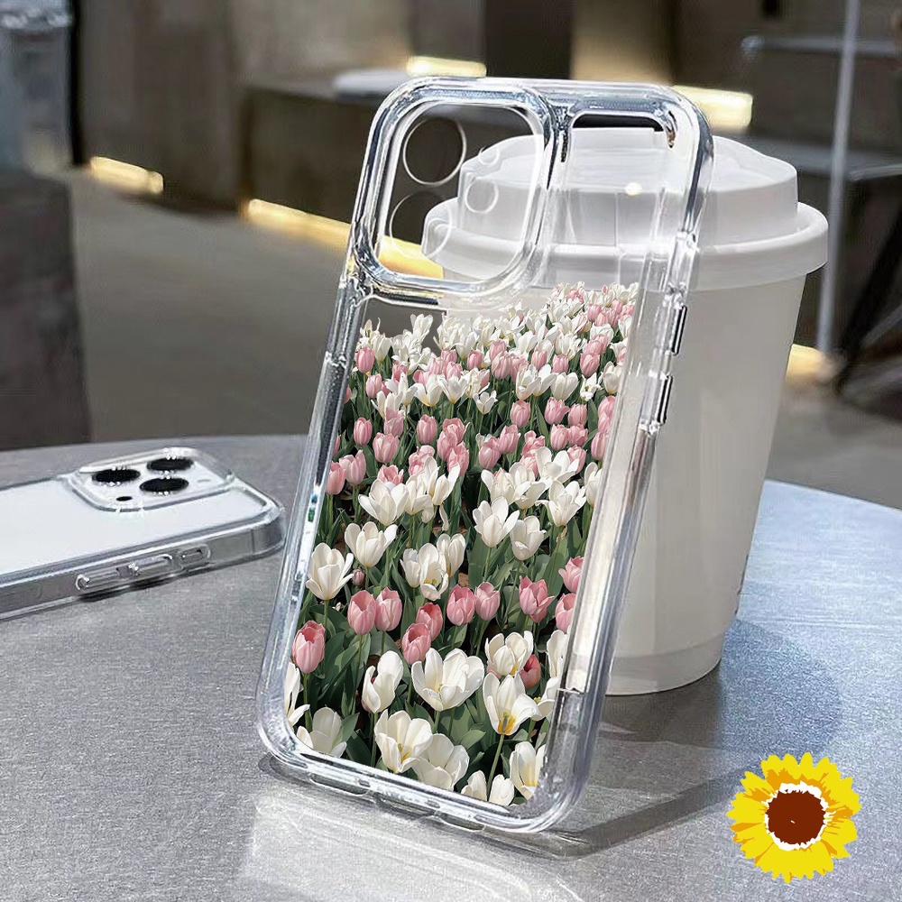 Space Clearดอกไม้ซิลิโคนโทรศัพท์สำหรับIPhone 11 12 13 14 Pro 15 Max 7 8 Plus XS Max XS SE 2020 กันกระแทก
