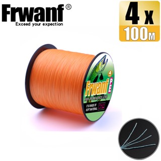 Frwanf สายเอ็นตกปลา แบบถัก PE X4 สีส้ม 4 เส้น 100 เมตร ทนทาน