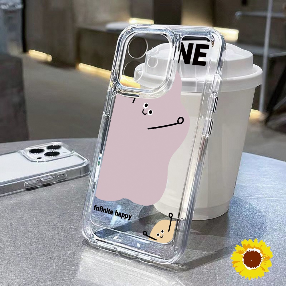 พื้นที่Clear Be Happyซิลิโคนโทรศัพท์สำหรับIPhone 11 12 13 14 Pro 15 Max 7 8 Plus XS Max XS SE 2020 กันกระแทก
