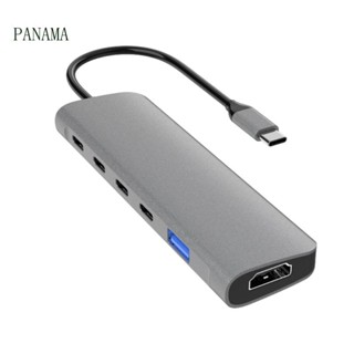 Nama อะแดปเตอร์ฮับ USB3 0 Type C 6 in 1 USB 3 1 PD100W 10Gbps 4KHDMI เอาท์พุต