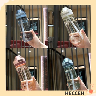 Hecceh ขวดน้ํา แบบพกพา ปลอด BPA พร้อมหลอดดูด 650 มล.