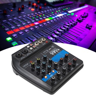 Sporting Fitness เครื่องมิกซ์เสียง USB 4 Channel Stereo Line Mixer อุปกรณ์เวทีระดับมืออาชีพ 100‑240V