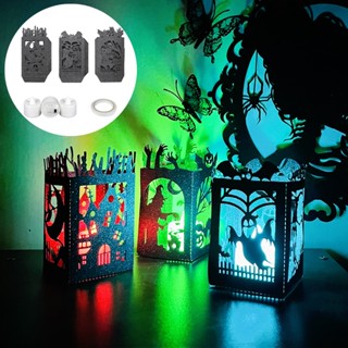 Halloween_ โคมไฟโปรเจคเตอร์ LED DIY สําหรับตกแต่งปาร์ตี้ฮาโลวีน 1 ชุด