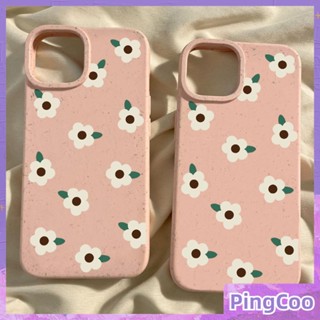 Pingcoo - เข้ากันได้สำหรับ เคส iphone 11 เคสไอโฟน เคสไอโฟน11 เป็นมิตรกับสิ่งแวดล้อมย่อยสลายได้เคสสีชมพูนุ่มป้องกันการกระแทกดอกไม้สีขาวเรียบง่ายเข้ากันได้กับ iPhone 14 PRO MAX 13 PRO MAX 12 PRO MAX XR XS 7plus 8 PLUS