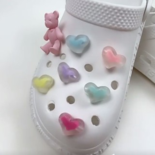 ชุดจี้รูปหมีสีชมพู สําหรับตกแต่งรองเท้า Crocs