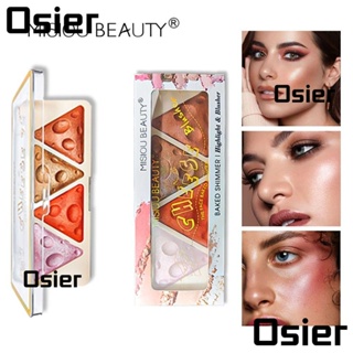 Osier1 บลัชออนไฮไลท์ คอนทัวร์ เนื้อแมตต์ สี่สี ไฮไลท์เพชร รูปหัวใจ เครื่องมือแต่งหน้ามืออาชีพ พาเลตต์ไฮกลอส ผู้หญิง ความงาม