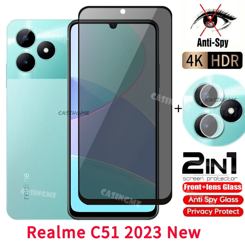 ฟิล์มกระจกนิรภัยกันรอยหน้าจอ กันแอบมอง เพื่อความเป็นส่วนตัว สําหรับ Realme C51 2023 Realme Realmi C5