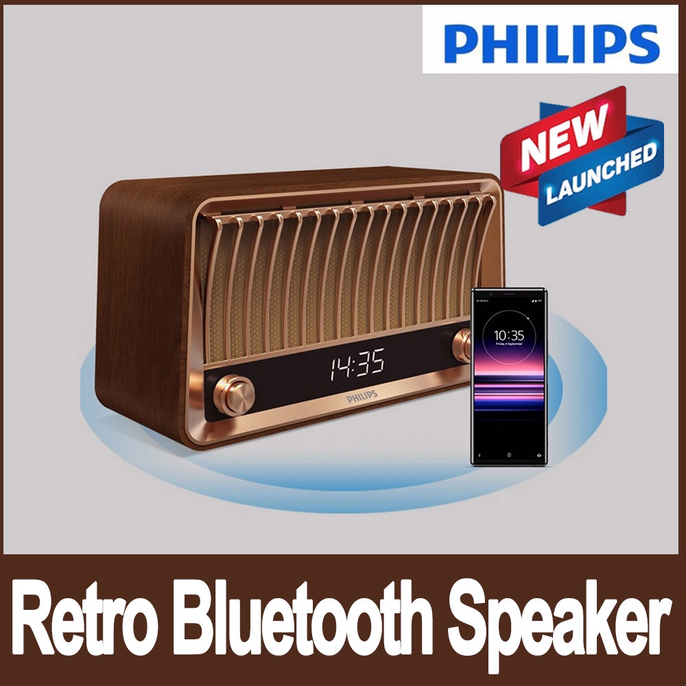 Philips TAVS700 Speaker FM Radio Bluetooth Creative Retro Nostalgic Wooden