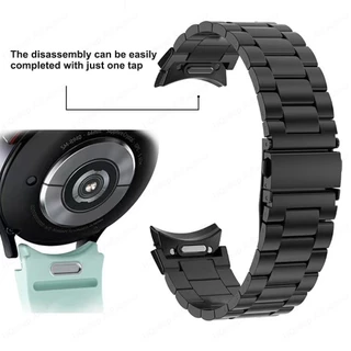 Quick Fit สายสแตนเลสสําหรับ Galaxy Watch 6 Classic 47 43 มม.สายโลหะสําหรับนาฬิกา 7 6 5 4 40 44 มม.ปลายโค้ง