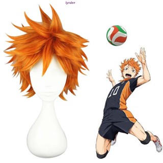 Lyndon Haikyuu วิกผมคอสเพลย์ สีส้ม สีทอง ทนความร้อน