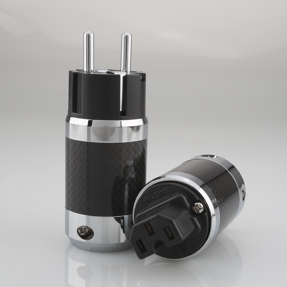PF830 Audiocrast คาร์บอนไฟเบอร์ schuko ปลั๊กไฟ IEC หญิงเสียง DIY EU สายไฟ HIFI ชายหญิงแจ็คขั้วต่อเสี