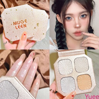 Mugeleen Love Fire Racha High-Gloss Powder Plate Fine Flash Burst Pearlescent Highlight Brighten Shadow ความสามารถในการซ่อมแซม Eye Shadow Plate yuee