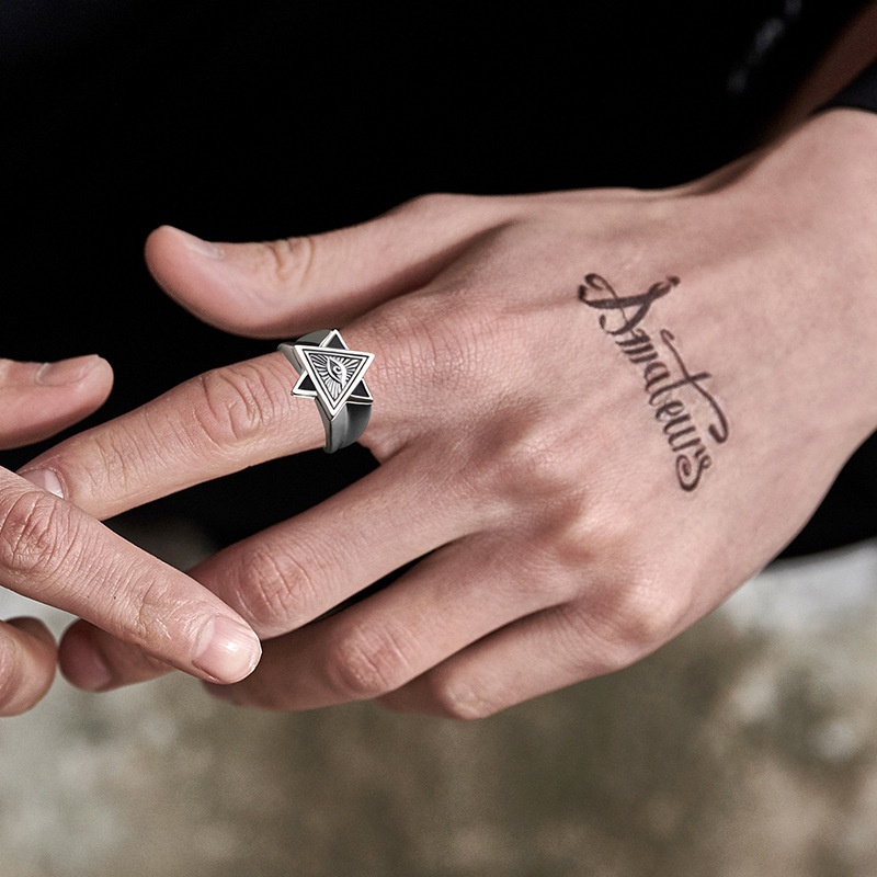 ใหม่ แหวนแฟชั่น ปรับขนาดได้ สไตล์ยุโรป อเมริกัน สําหรับผู้ชาย - รูปที่ 4