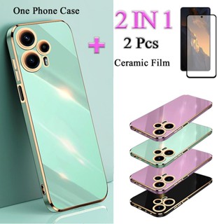 2 IN 1 เคสชุบเซรามิก พร้อมหน้าจอโค้ง สําหรับ Xiaomi Poco F5