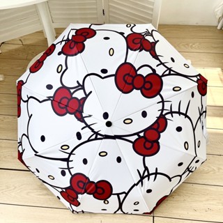 Sanrio Hello Kitty ร่มกันแดด กันลม ป้องกันรังสียูวี พับได้ อัตโนมัติ