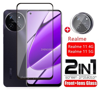 2in1 ฟิล์มกระจกนิรภัยกันรอยหน้าจอ และเลนส์กล้อง กันระเบิด สําหรับ Realme 11 4G 5G Realme11 2023