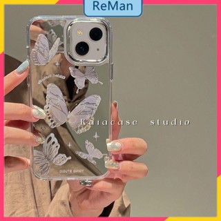 เคสโทรศัพท์มือถือแบบกระจก กันกระแทก ลายผีเสื้อ สําหรับ Iphone 14promax 13 12 11 Xs Xr 78p14Promax 14plus 13 12pro 12 11 pro max Xr Xs max 7 8 Plus 13 pro max 13 12 111promax