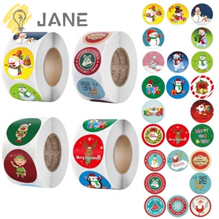 Jane สติกเกอร์ซีล ลายซานตาคลอส คริสต์มาส สําหรับติดตกแต่งกล่องของขวัญ 500 ชิ้น