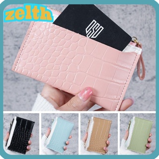 Zelth กระเป๋าสตางค์ หนัง PU ใส่บัตรได้หลายตําแหน่ง สีพื้น อเนกประสงค์ แฟชั่นสําหรับผู้หญิง