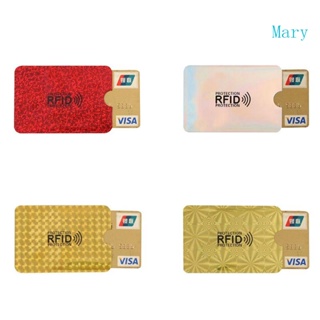 Mary ที่ใส่บัตรประจําตัว ธนาคาร 10 ชิ้น ป้องกันการโจรกรรม RFID เครื่องอ่านบล็อกกระเป๋าสตางค์ สําหรับเคสเพื่อการป้องกัน