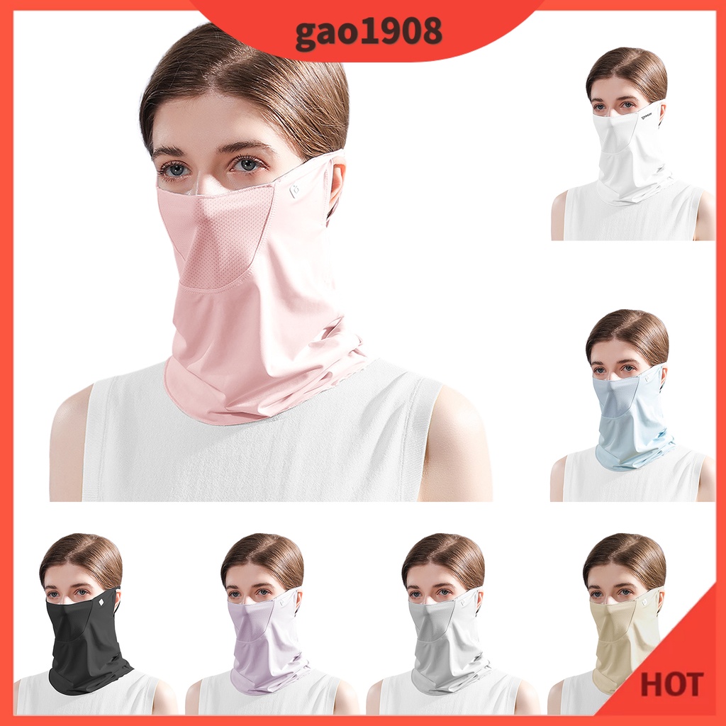 [GAO] ผ้าคลุมใบหน้า กันแดด สีพื้น สําหรับขับขี่กลางแจ้ง