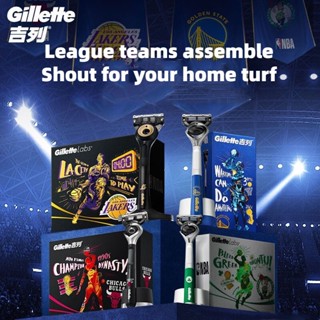 Gillette Razor NBA มีดโกน ซ่อนหน้า แมนนวล NBA Warriors Co-Branded กล่องของขวัญ สําหรับแฟนหนุ่ม สินค้าของแท้