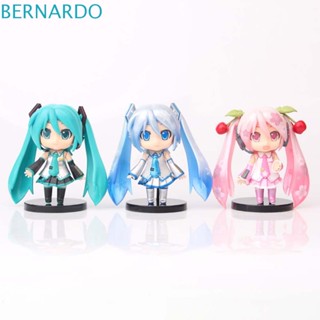 Bernardo โมเดลฟิกเกอร์ PVC รูป Miku Hatsune สีฟ้า สีเขียว สีชมพู 10 ซม. อุปกรณ์เสริม สําหรับตกแต่งรถยนต์