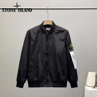 Stoneisland เสื้อแจ็กเก็ตเบสบอล ปักลายโลโก้ 100% สไตล์เรโทร สําหรับผู้หญิง และผู้ชาย