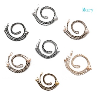 Mary สายโซ่โลหะ หนัง PU แบบเปลี่ยน สําหรับกระเป๋าสะพายไหล่ DIY