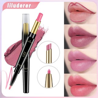 Explosions Double Lipstick Lip Liner กันน้ำติดทนนานไม่ลดสีไม่ติดถ้วย White Lip Liner HO