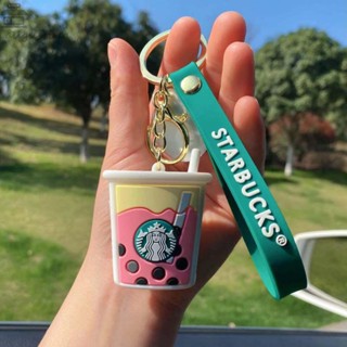 Augustina พวงกุญแจ PVC ลายการ์ตูน Starbucks น่ารัก สีเขียว สําหรับตกแต่งกระเป๋า