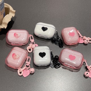 เคสหูฟัง TPU นิ่ม ลายหัวใจ พร้อมจี้ สําหรับ Airpods Pro 2 Airpods Pro Airpods 3 Airpods 2 Airpods 1