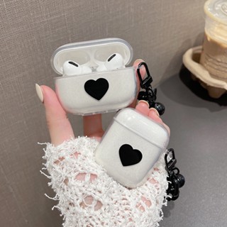 เคสหูฟัง แบบนิ่ม ลายหัวใจ พร้อมจี้ สําหรับ Airpods Pro 2 Airpods Pro Airpods 3 Airpods 2 Airpods 1