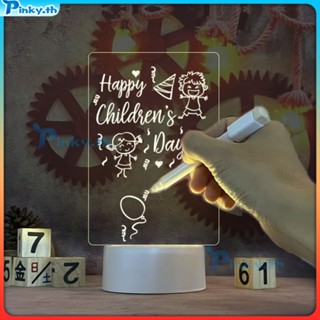 Note Board Creative Led Night Light Usb Message Board Holiday Light With Pen Gift For Children แฟนตกแต่งโคมไฟกลางคืน (pinky.th)